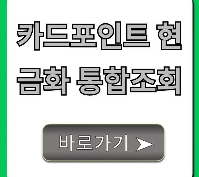 카드포인트 현금화 통합조회 한눈에! 숨은 돈 찾는 완벽 가이드