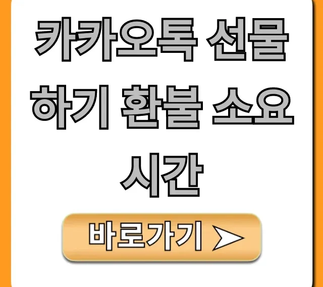 카카오톡 선물하기 환불 소요시간, 가장 빠른 환불 꿀팁