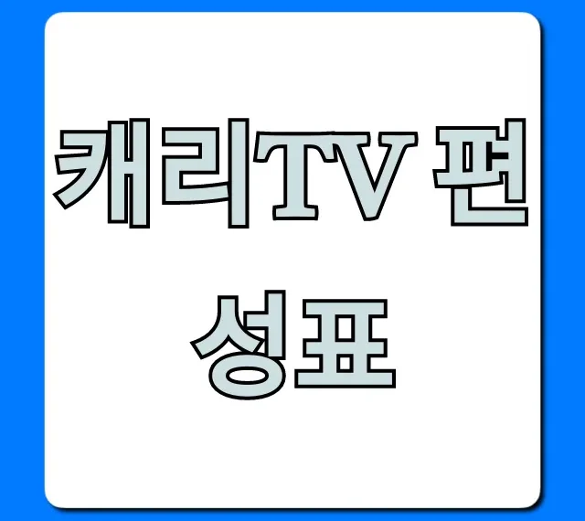 캐리tv 편성표 최신 방송 총정리