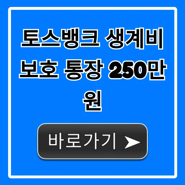 토스뱅크 생계비보호 통장 250만원: 신청 자격 및 방법 총정리