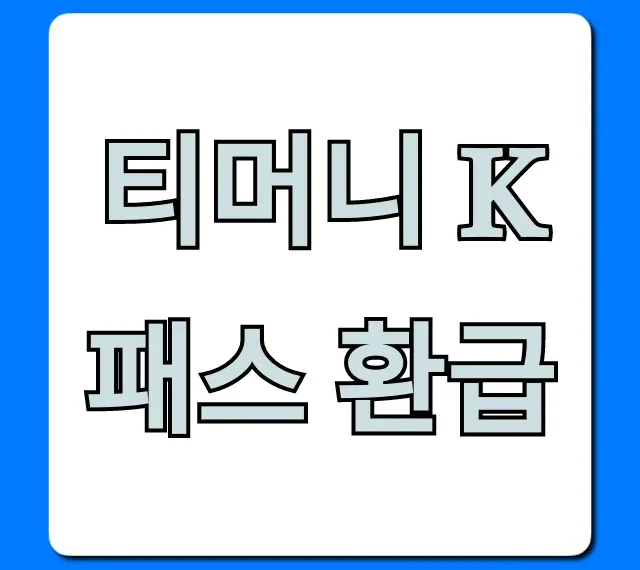 티머니 K패스 환급 신청 방법 총정리