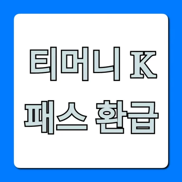 티머니 K패스 환급 신청 방법부터 꿀팁 총정리