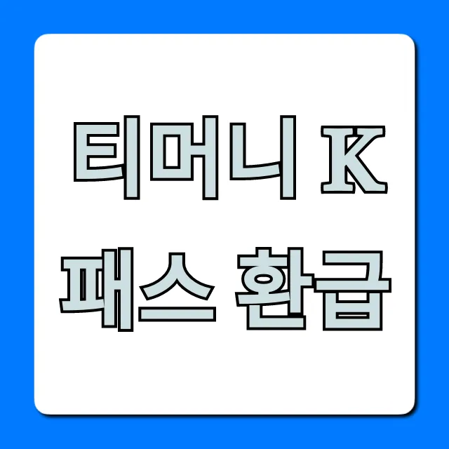 티머니 K패스 환급 신청 방법부터 꿀팁 총정리