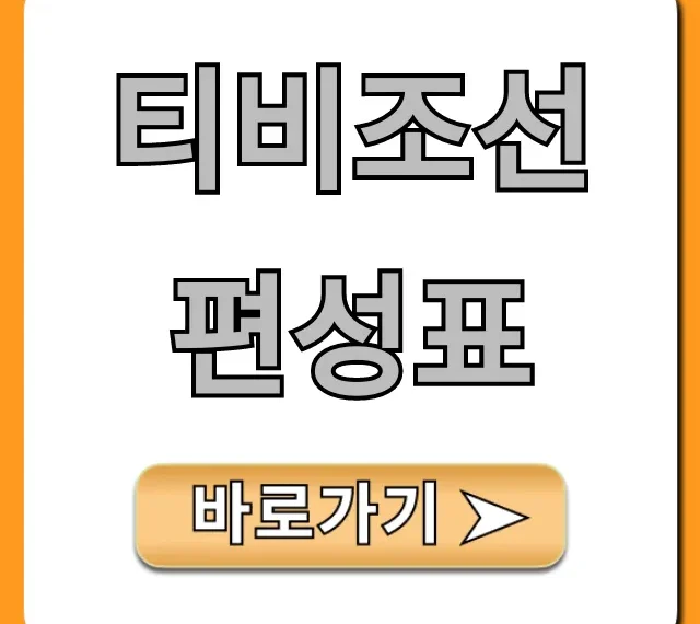 티비조선 편성표 오늘 재방송 시간 총정리