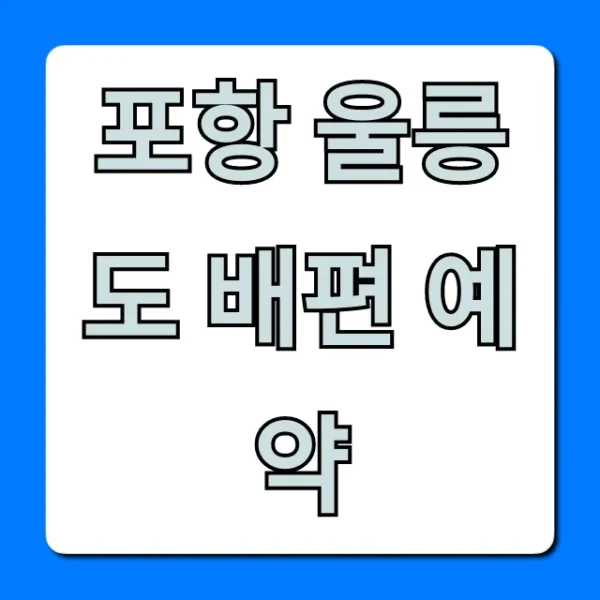 포항 울릉도 배편 예약 가격 시간표 총정리