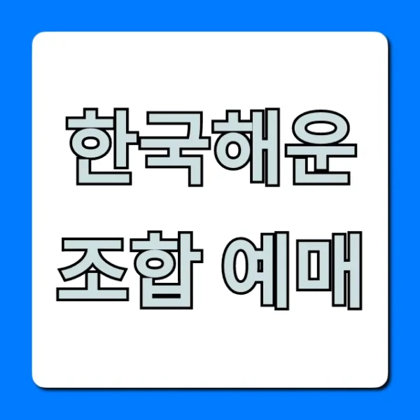 한국해운조합 예매 방법부터 조회까지 총정리!