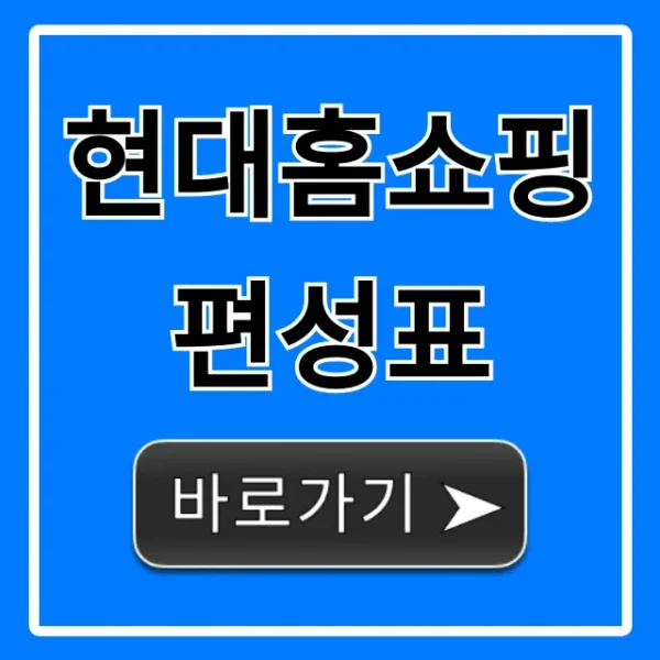 현대홈쇼핑 편성표 오늘 방송 시간 총정리