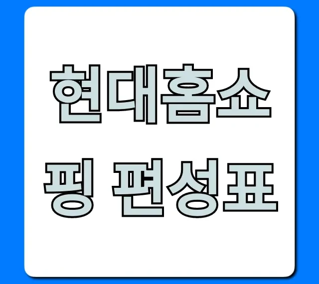 현대홈쇼핑 편성표 오늘 방송시간 총정리