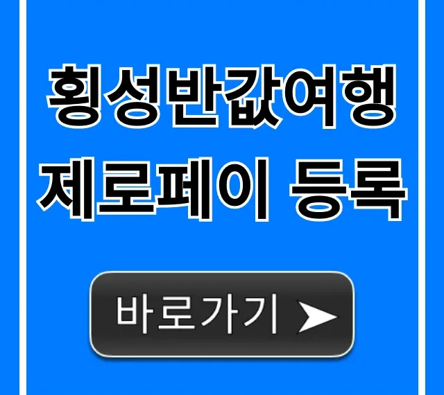 횡성반값여행 제로페이 등록 신청 방법 꿀팁