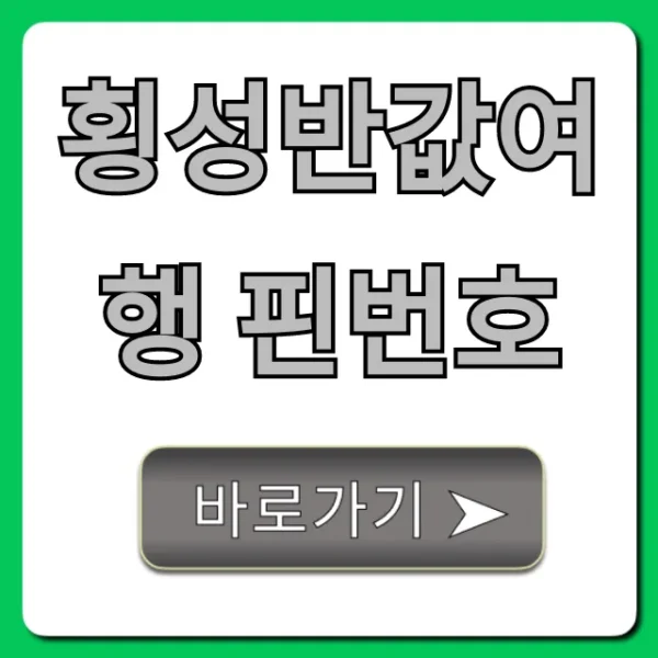 횡성반값여행 핀번호: 놓치면 후회할 혜택 총정리!
