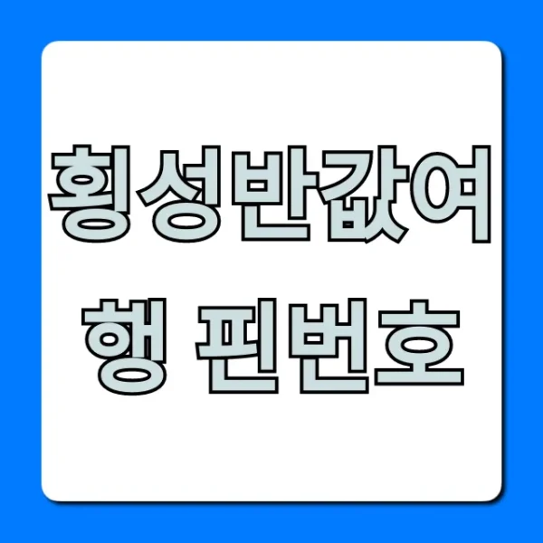 횡성반값여행 핀번호 조회 꿀팁! 총정리