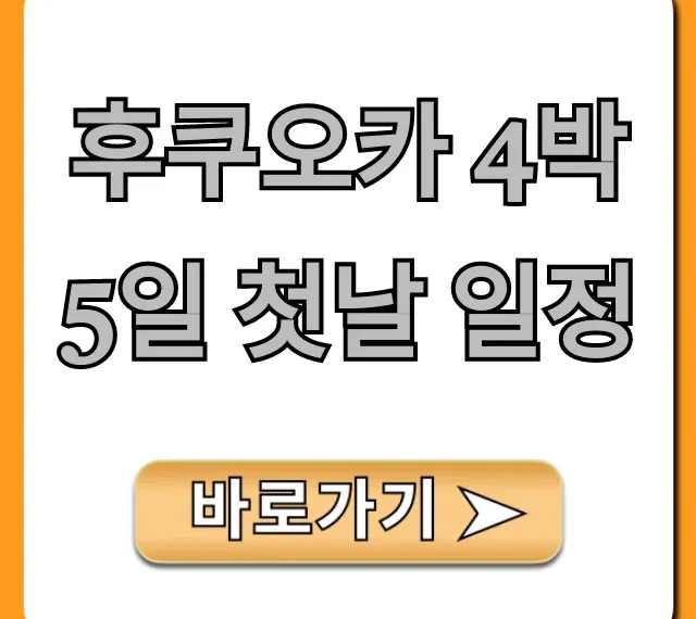 후쿠오카 4박5일 첫날 일정 완벽 가이드