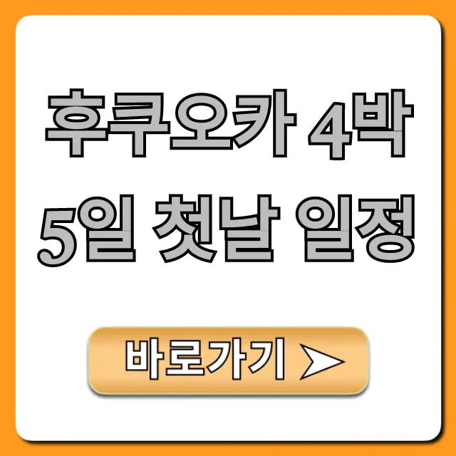 후쿠오카 4박5일 첫날 일정 완벽 가이드