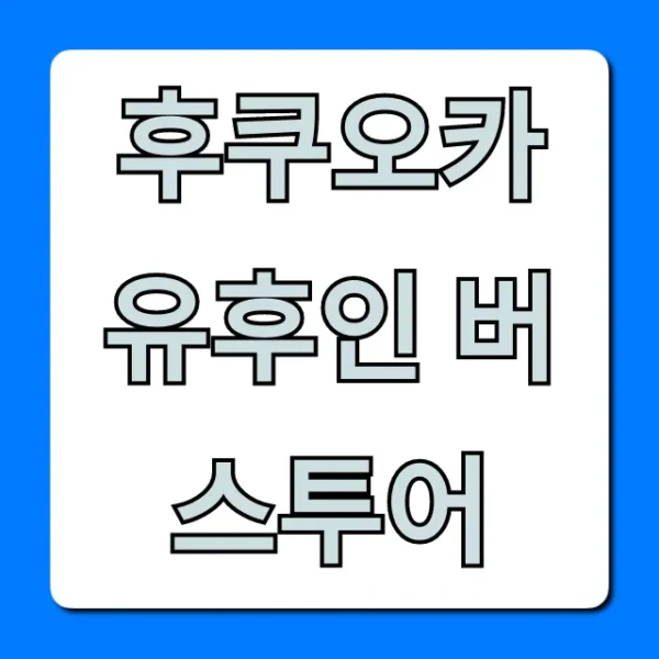 후쿠오카 유후인 버스투어, 당일치기 꿀팁