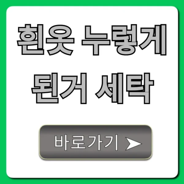 흰옷 누렇게 된거 세탁 비법 총정리