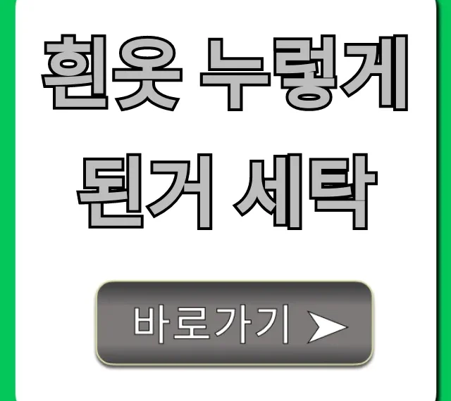 흰옷 누렇게 된거 세탁 비법 총정리
