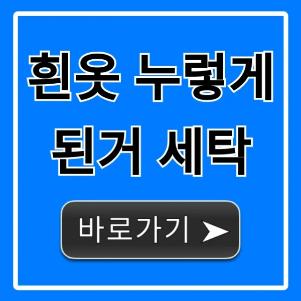 흰옷 누렇게 된거 세탁, 한방에 하얗게 만드는 꿀팁