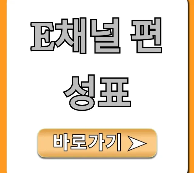 e채널 편성표 오늘 실시간 총정리