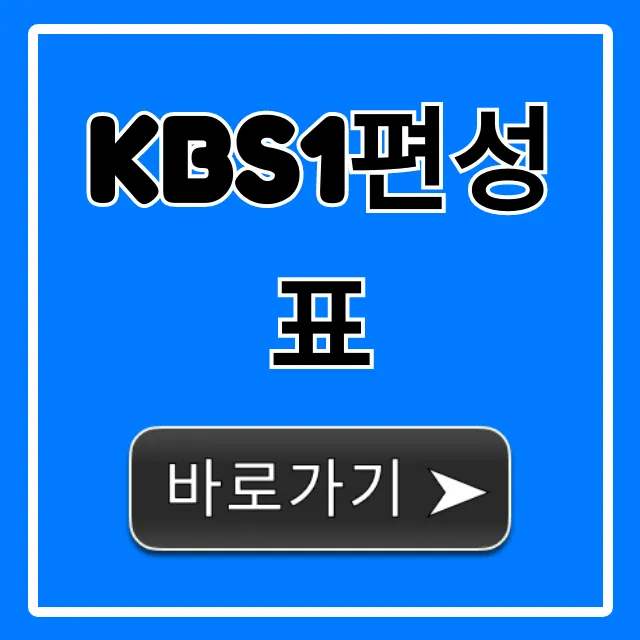 kbs1편성표 오늘 방송 시간 확인