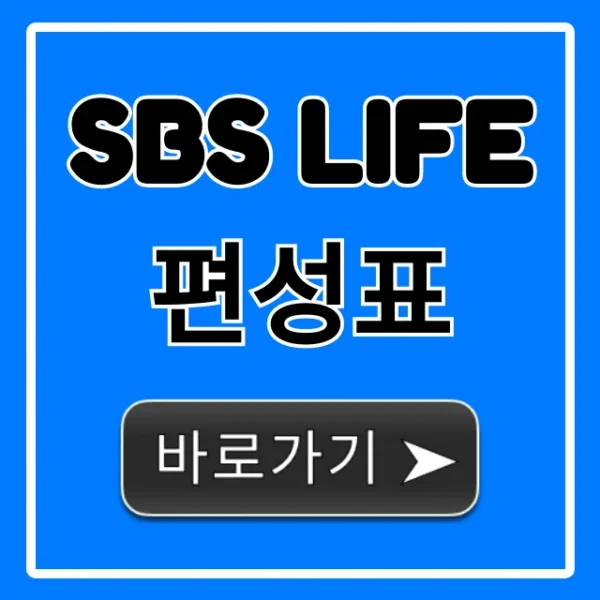 SBS Life 편성표 오늘 실시간 완벽 정리
