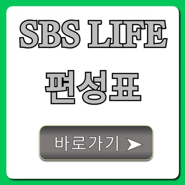 SBS Life 편성표 오늘 실시간 조회 완벽 총정리