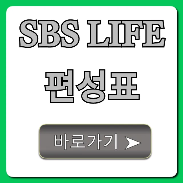 SBS Life 편성표 오늘 실시간 조회 완벽 총정리