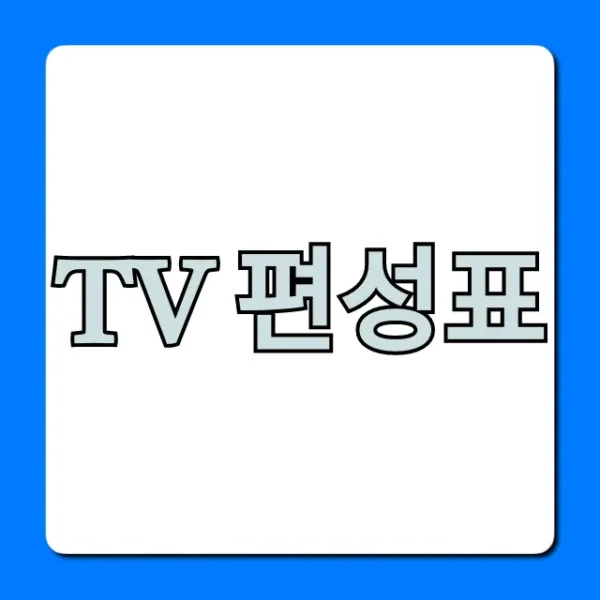 tv 편성표 오늘 실시간 총정리