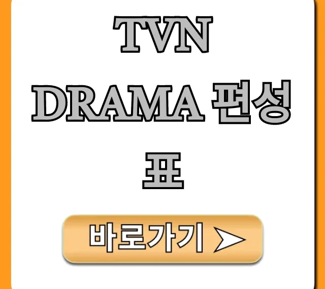 tvN DRAMA 편성표 오늘 방송시간 총정리