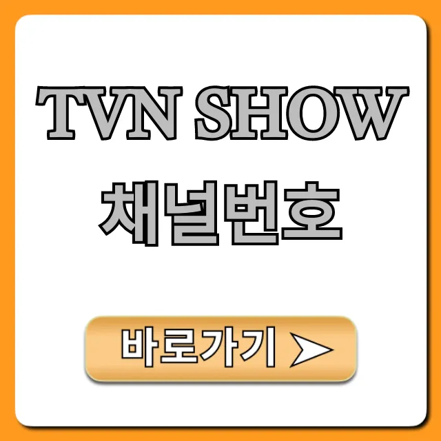 tvn show 채널번호: IPTV 스카이라이프 총정리